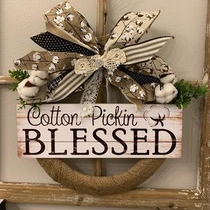Cotton blessed Buffalo check wreath
